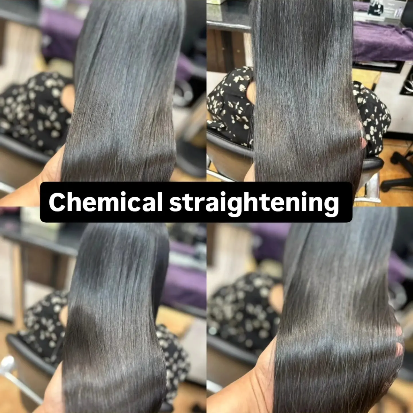 Sleek straightened hair result