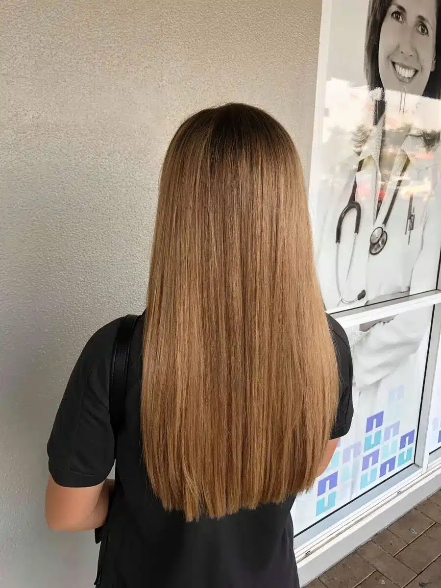 Frizz-free finish after keratin treatment